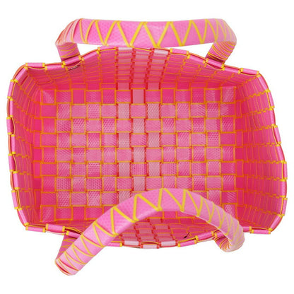 マル二 MARNI M00638 M00IW 0MC19 マルニキッズ ボックスバスケット かごバッグ ミニハンドバッグ ロゴ ピクニックバッグ ピンクマルチ BBMN00104L
