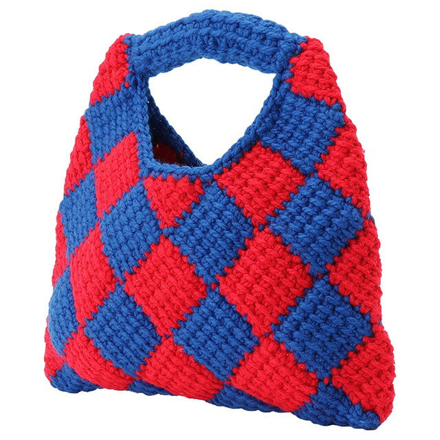 マルニ キッズ MARNI M00995 M00RP 0MC06 マルニキッズ ダイアモンドクロシェ かぎ針編み ハンドバッグ ブルー/レッド レディース MARNI BBMN00110L