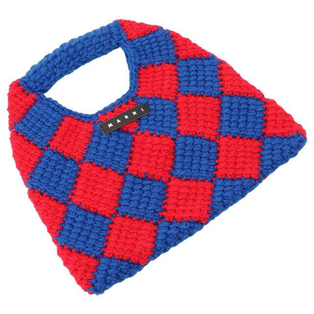 マルニ キッズ MARNI M00995 M00RP 0MC06 マルニキッズ ダイアモンドクロシェ かぎ針編み ハンドバッグ ブルー/レッド レディース MARNI BBMN00110L