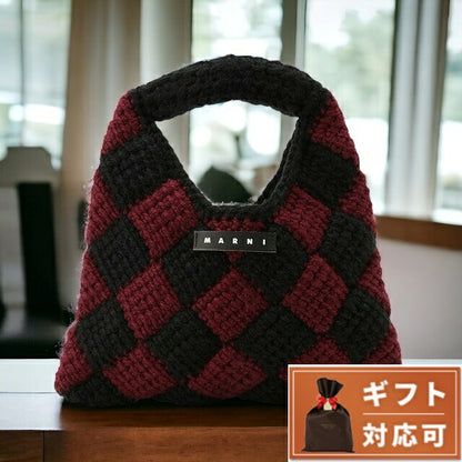 マルニ キッズ MARNI M00995 M00RP 0MC07 マルニキッズ ダイアモンドクロシェ かぎ針編み ハンドバッグ ブラック/ワイン レディース MARNI BBMN00111L