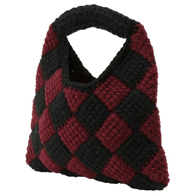 マルニ キッズ MARNI M00995 M00RP 0MC07 マルニキッズ ダイアモンドクロシェ かぎ針編み ハンドバッグ ブラック/ワイン レディース MARNI BBMN00111L