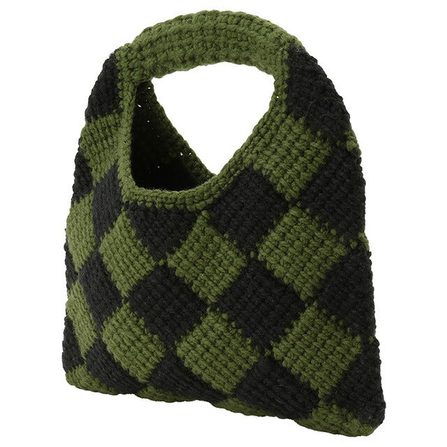 マルニ キッズ MARNI M00995 M00RP 0MC08 マルニキッズ ダイアモンドクロシェ かぎ針編み ハンドバッグ カーキ/ブラック レディース MARNI BBMN00112L