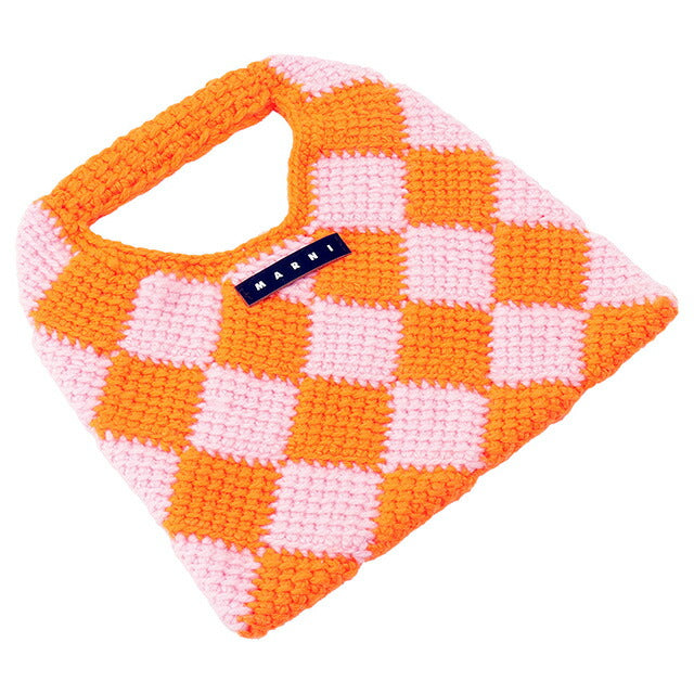 マルニ キッズ MARNI M00995 M00RP 0MC09 マルニキッズ ダイアモンドクロシェ かぎ針編み ハンドバッグ オレンジ/ピンク レディース MARNI BBMN00113L