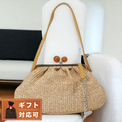 ウィークエンド マックスマーラ WEEKEND MAX MARA 2355110634600 001 パスティチーノ ラフィア風 がま口 クラッチバッグ ミディアム ショルダーバッグ BBMR00004L