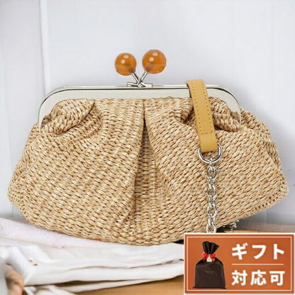 ウィークエンド マックスマーラ WEEKEND MAX MARA 2355110734600 001 パスティチーノ ラフィア風 がま口 クラッチバッグ スモール チェーン 記念品 ギフト BBMR00005L