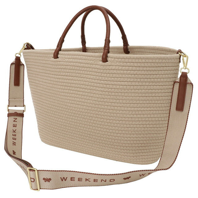 ウィークエンド マックスマーラ WEEKEND MAX MARA 2355111534600 001 ポーチ付 Wロゴ ウーブン トートバック 2WAY ショルダー・ハンドバッグ かごバッグ BBMR00006L