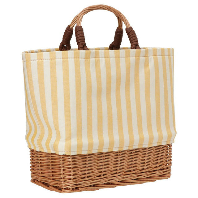 ウィークエンド マックスマーラ WEEKEND MAX MARA 2355111634600 003 ポーチ付 パナマ ハンドバッグ ストライプ ラタンかごバッグ イエロー BBMR00009L