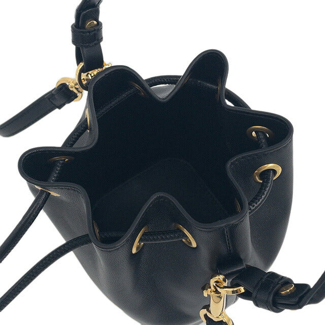 ヴァレンティノ VALENTINO 5W2P0Z44 VNL 0NO Vロゴ シグネチャー ミニドローストリングバッグ 2WAY ハンドバッグ ショルダーバッグ クロスボディ ブラック BBVA00060L