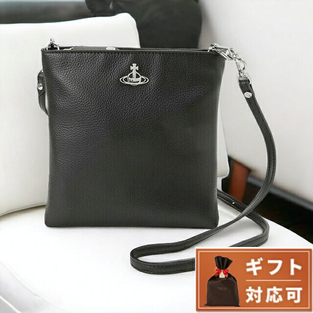 ヴィヴィアン ウエストウッド Vivienne Westwood 51160005 S000D N403 ヴィーガングレイン スクエア ショルダーバッグ クロスボディ ブラック BBVV00301L