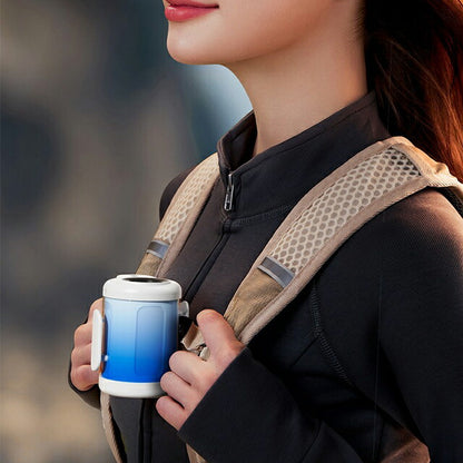 2026 Newest Belt Fan Handy Fan 3WAY Small Lightweight Compact Large Air Volume Strong Wind Quiet 5 Levels 3500mAh Type-C USB Charging Handy Fan Tabletop Neck BF-MP1185 BF-MP1185