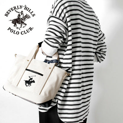 ビバリーヒルズポロクラブ トートバッグ メンズ レディース ブランド キャンバストートバッグSS Cotton 286428 IV IV BK バッグ BH1006N-IVIVBK