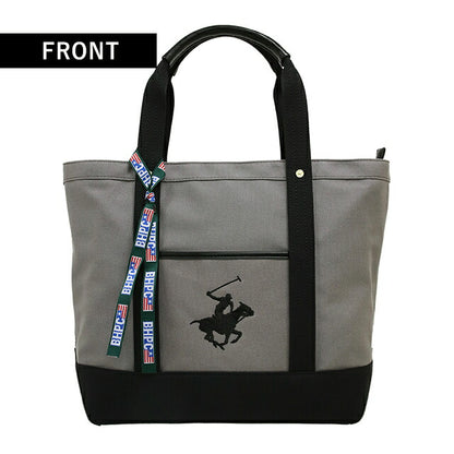ビバリーヒルズポロクラブ トートバッグ メンズ レディース ブランド キャンバストートバッグL Cotton 243711 GR BK BK バッグ BH1008N-GRBKBK