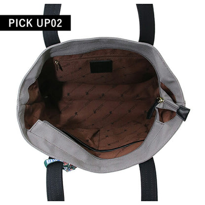 ビバリーヒルズポロクラブ トートバッグ メンズ レディース ブランド キャンバストートバッグL Cotton 243711 GR BK BK バッグ BH1008N-GRBKBK
