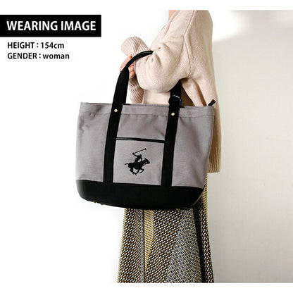 ビバリーヒルズポロクラブ トートバッグ メンズ レディース ブランド キャンバストートバッグL Cotton 243711 GR BK BK バッグ BH1008N-GRBKBK