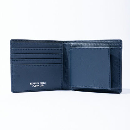 ビバリーヒルズポロクラブ 財布 メンズ ブランド 二つ折り財布 革 レザーウォレット 小銭入れあり ブラック ネイビー BHG-M1002-BKNV