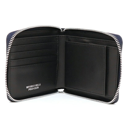 ビバリーヒルズポロクラブ 財布 メンズ ブランド 二つ折り財布 革 レザーウォレット 小銭入れあり ネイビー ブラック BHG-M1004-NVBK