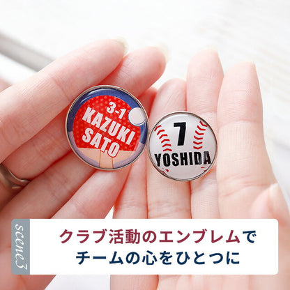 写真・イラスト オリジナル ピンバッジ ピンバッチ 名入れ 丸型 プレゼント ギフト イベント おしゃれ かわいい 結婚 母の日 父の日 Bins-message