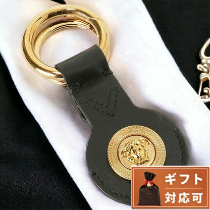 ヴェルサーチ VERSACE 1006198 1A03190 1B00V メドゥーサ エアタグ キーリング キーホルダー ブラック/ゴールド メンズ ヴェルサーチェ 記念品 ギフト BKVE00001M