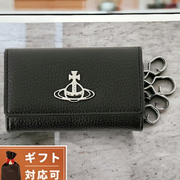 ヴィヴィアンウエストウッド Vivienne Westwood 51020001U S000D N403 ヴィーガングレイン 6連キーケース ブラック BKVV00346L