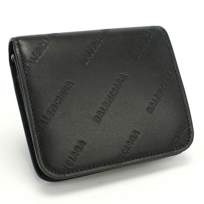 バレンシアガ 二折財布小銭入付き レディース ブランド BALENCIAGA レザー イタリア 594216 ブラック 財布 BLC594216021