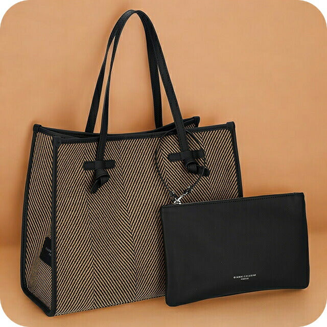 ジャンニ・キアリーニ トートバッグ メンズ レディース ブランド GIANNI CHIARINI BS 6850 SPIGA ベージュ/ブラック BS6850SPIGA-VANER