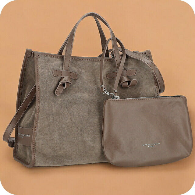 ジャンニ・キアリーニ トートバッグ レディース ブランド GIANNI CHIARINI BS 9752 CM-PL ライトグレー/ブラウン BS9752CMPL-LGRY