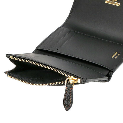 バ－バリ－ 三つ折り財布 レディース ブランド BURBERRY 8049217 ブラック BU-8049217