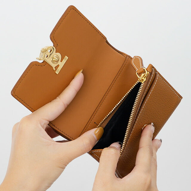 バ－バリ－ 三つ折り財布 レディース ブランド BURBERRY 8049218 ライトブラウン BU-8049218