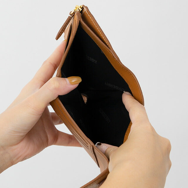 バ－バリ－ 三つ折り財布 レディース ブランド BURBERRY 8049218 ライトブラウン BU-8049218