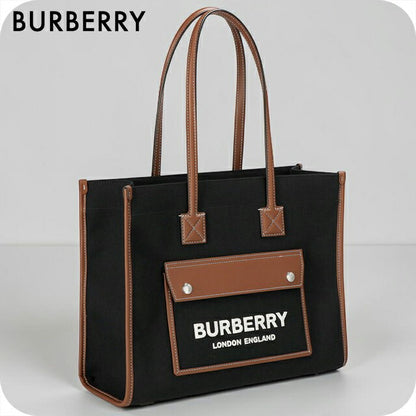 バーバリー トートバッグ レディース ブランド BURBERRY ITALY 8057600 A1189 ブラック/ブラウン 軽量 手提げ 高級 おしゃれ プレゼント 女性 実用的 かわいい