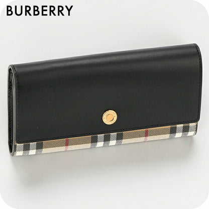 バーバリー 長財布 レディース ブランド BURBERRY ROMANIA 8057972 ブラック/ベージュ