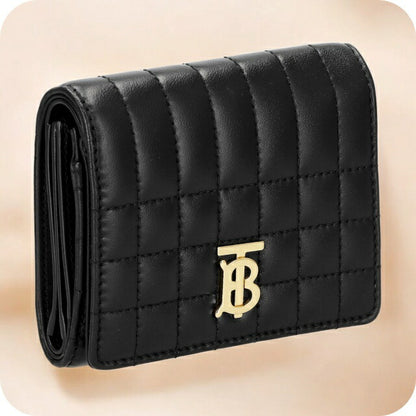 バ－バリ－ 三つ折り財布 レディース ブランド BURBERRY 8062372 ブラック BU-8062372