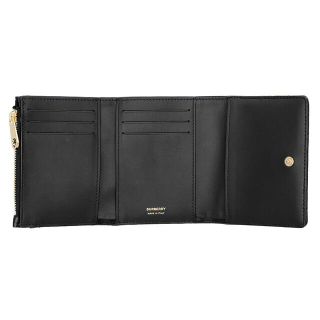 バ－バリ－ 三つ折り財布 レディース ブランド BURBERRY 8062372 ブラック BU-8062372