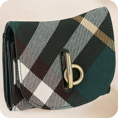 バ－バリ－ 三つ折り財布 レディース ブランド BURBERRY 8081784 アイビーグリーン BU-8081784