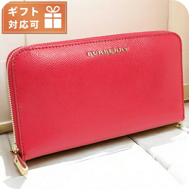バーバリー 長財布ラウンドファスナー レディース ブランド BURBERRY 3975047 CRIMSON PINK 財布 BUR3975047011