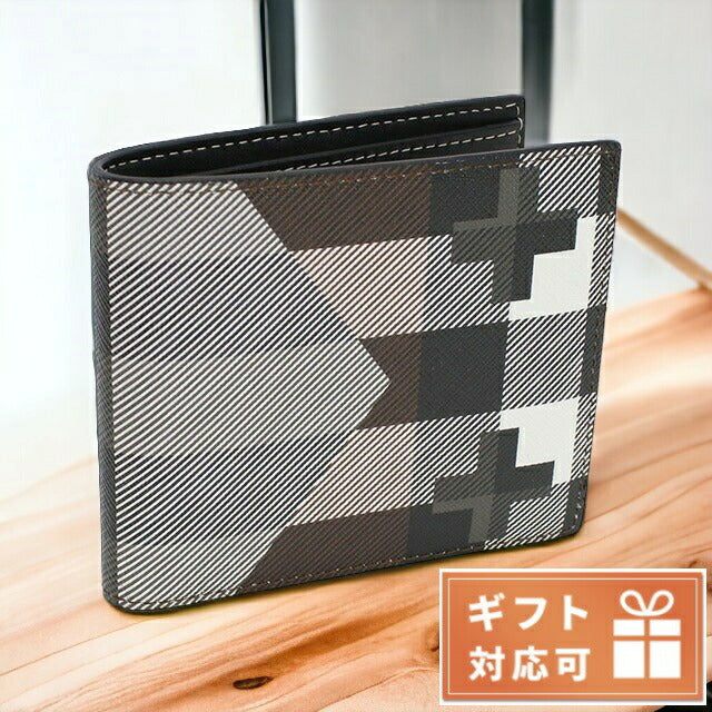 バーバリー 二つ折り財布 メンズ ブランド 熱可塑性ポリウレタン モルドバ 8050793 DARK BIRCH BROWN ブラウン系 マルチカラー 財布 BUR8050793011