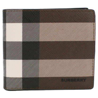 バーバリー 二折財布小銭入付き メンズ ブランド 熱可塑性ポリウレタン コットン 8052802 DARK BIRCH BROWN ブラウン系 マルチカラー 財布 BUR8052802011