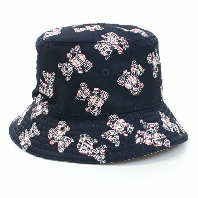 BURBERRY バケットハット ネイビー M Brandol / BURBERRY バーバリー 帽子 ロゴ ナイロン バケット