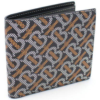 バーバリー 二折財布 メンズ ブランド コットン モルドバ 8059339 BLACK-ORANGE ブラック マルチカラー 財布 BUR8059339011