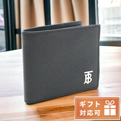 バーバリー 二折財布小銭入付き メンズ レザー イタリア 8062680 BLACK ブラック 財布 BUR8062680011