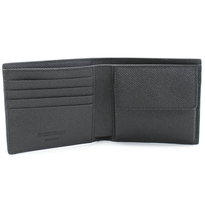 バーバリー 二折財布小銭入付き メンズ レザー イタリア 8062680 BLACK ブラック 財布 BUR8062680011