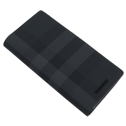 バーバリー 長財布ニ折小銭入付き メンズ 熱可塑性ポリウレタン コットン モルドバ 8070199 CHARCOAL ブラック グレー系 財布 BUR8070199011
