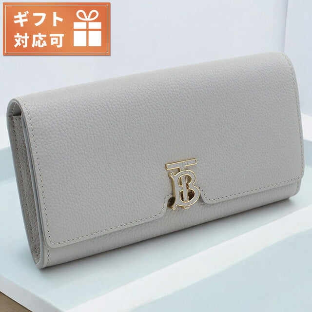 Burberry レザー製ライトグレー長財布 バーバリーロンドン BURBERRY LONDON ロングウォレット グレー