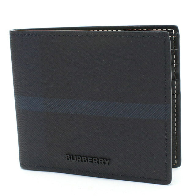 バーバリー 二折財布 メンズ ブランド BURBERRY モルドバ 8074692 NAVY ネイビー系 ブラック 財布 BUR8074692011