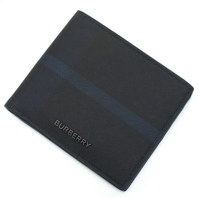 バーバリー 二折財布 メンズ ブランド BURBERRY モルドバ 8074692 NAVY ネイビー系 ブラック 財布 BUR8074692011