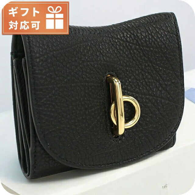 バーバリー 三折財布小銭入付き レディース ブランド BURBERRY 8081669 BLACK ブラック 財布 BUR8081669011