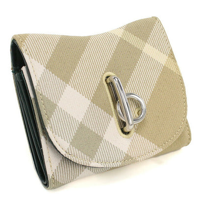 バーバリー 三折財布小銭入付き レディース ブランド BURBERRY イタリア 8081783 FLAX ベージュ系 マルチカラー 財布 BUR8081783011