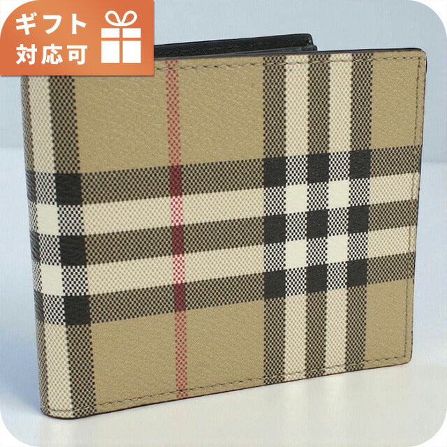 バーバリー 二折財布小銭入付き メンズ ブランド BURBERRY 8084169 ARCHIVE BEIGE 財布 BUR8084169011