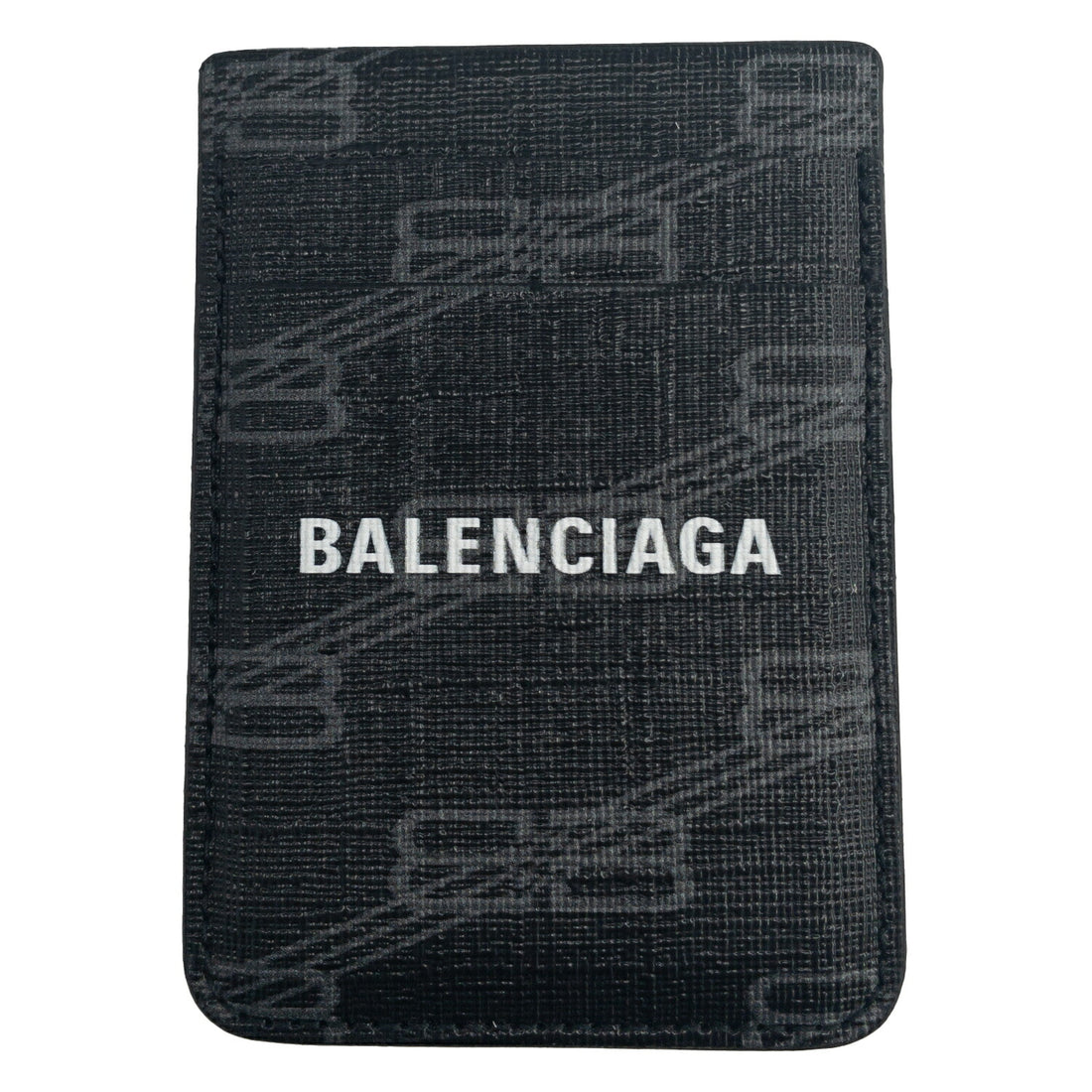 バレンシアガ BALENCIAGA 785250 210D8 1061 BBモノグラム シグネチャー マグネット 磁気 カードホルダー ブラック/グレー メンズ ユニセックス BWBC00067M
