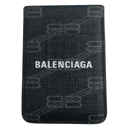 バレンシアガ BALENCIAGA 785250 210D8 1061 BBモノグラム シグネチャー マグネット 磁気 カードホルダー ブラック/グレー メンズ ユニセックス BWBC00067M
